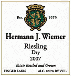 Hermann J. Wiemer - Riesling Dry Finger Lakes 2020 (750ml)
